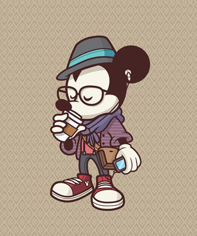 Hipster Mickey by Jerrod Maruyama at WonderGround Gallery in Downtown Disney.