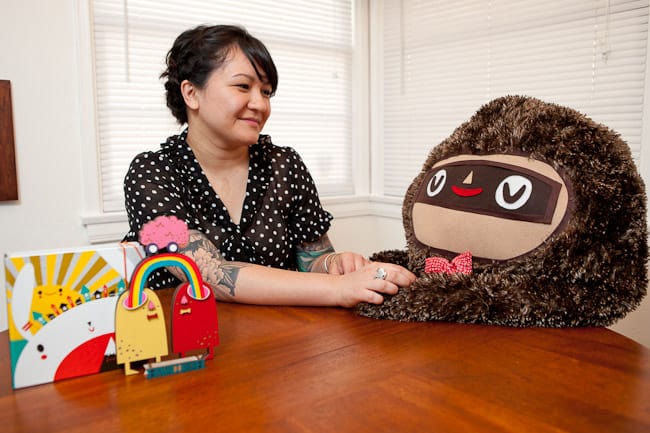 Michelle Romo and her plush creations. Photo by Shannon Cottrell.