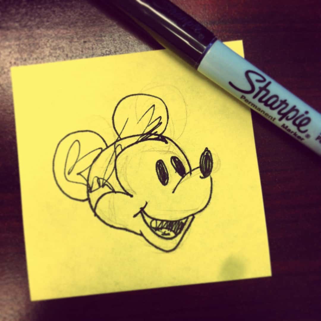 Mickey Mouse on a Post-It. See? Easy Peasy!