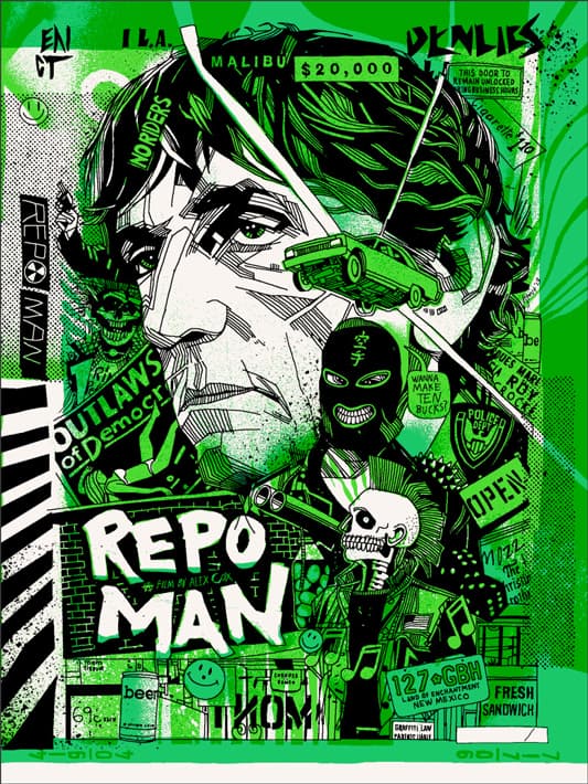 'Repo Man' by Tyler Stout for Mondo and the Criterion Collection