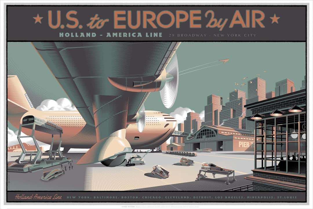 'US to Europe by Ar' by Laurent Durieux