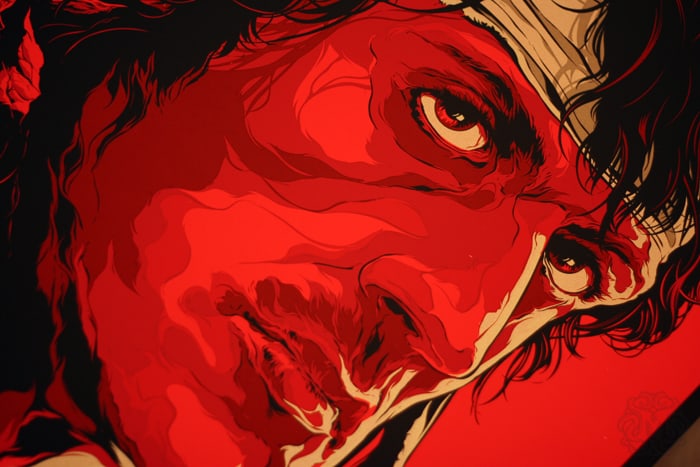 Detail of Ken Taylor's 'First Blood' poster (image credit from Mondo)