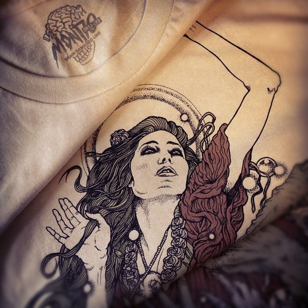 detail of Richey Beckett's t-shirt design for Mondo.
