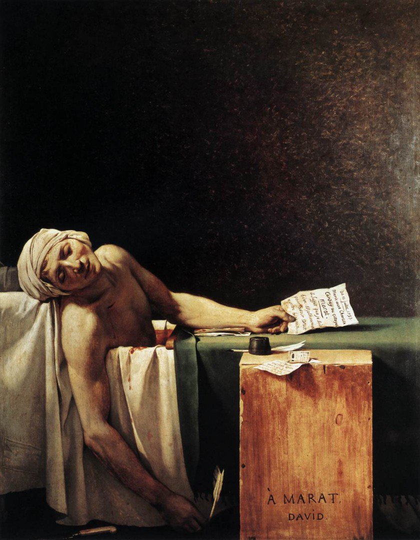 'Death of Marat By David' by Jacques Louis David 