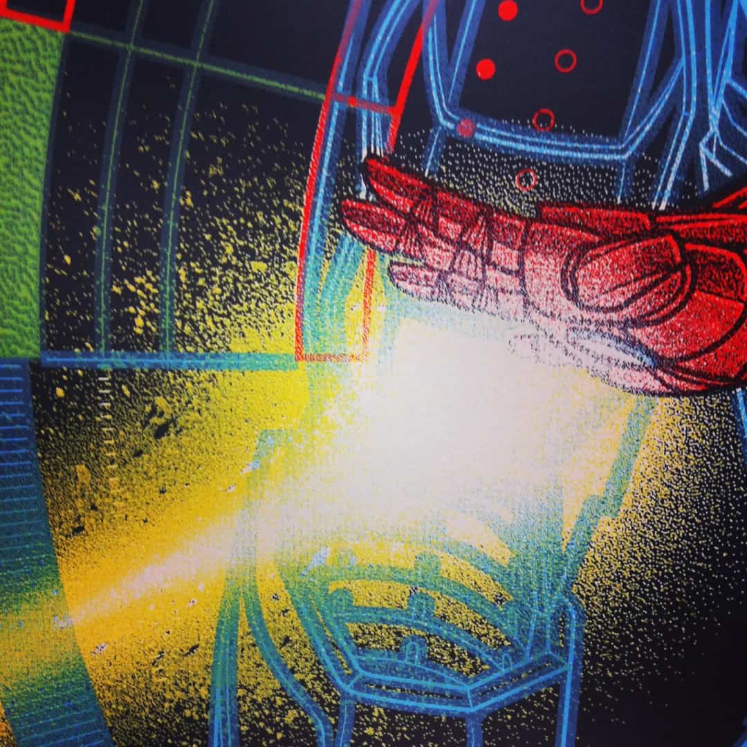 Detail of Kevin Tong's 'Iron Man' poster.