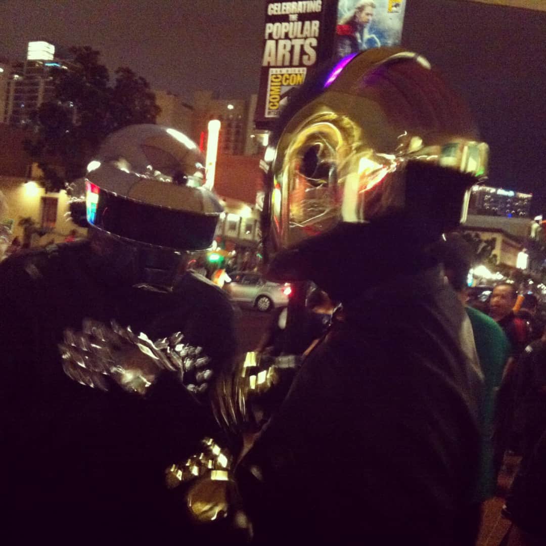 Daft Punk take in the Comic Con nightlife.
