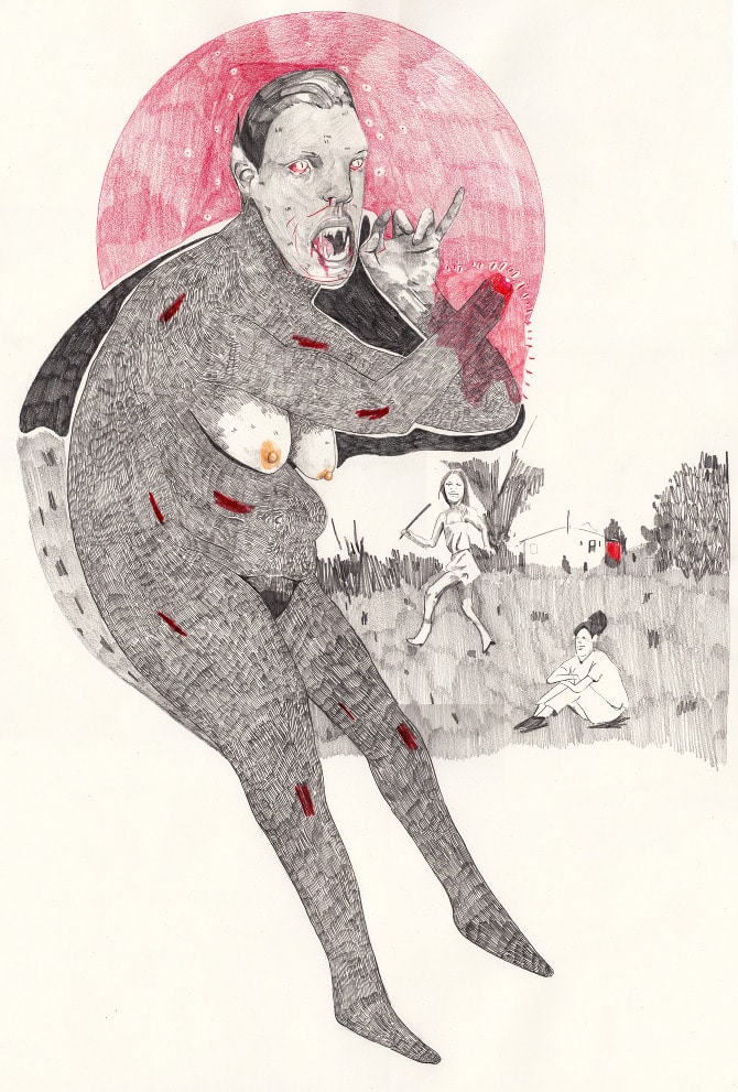 Illustration by Ryan Humphrey based on the short fiction 'The Bloody Chamber' by Angela Carter.