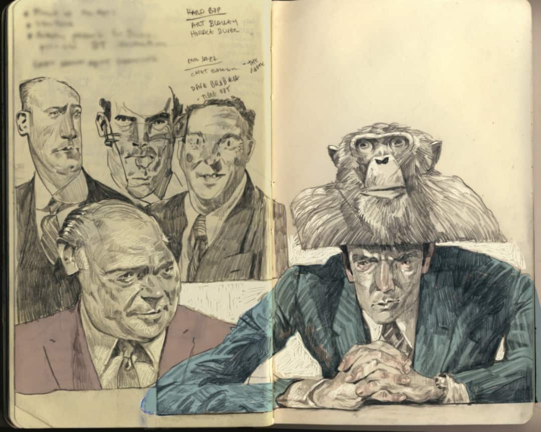 Sketchbook pages from Rich Kelly