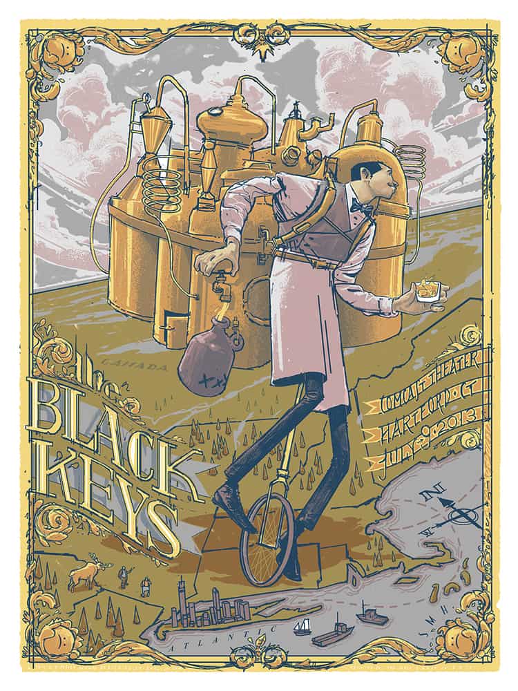 Concert poster for The Black Keys by Rich Kelly
