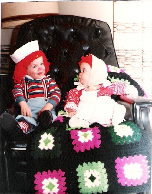 Baby Monica and her brother Charlie as Raggedy Andy & Raggedy Ann