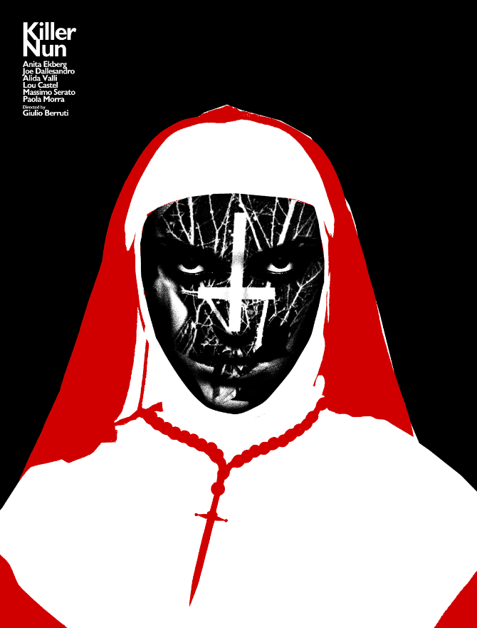 'Killer Nun' from Jay Shaw's solo show 'Don't Go Out Tonight' at Mondo.