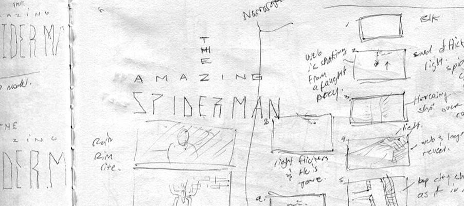 Sketch for 'The Amazing Spiderman' design by Ash Thorp