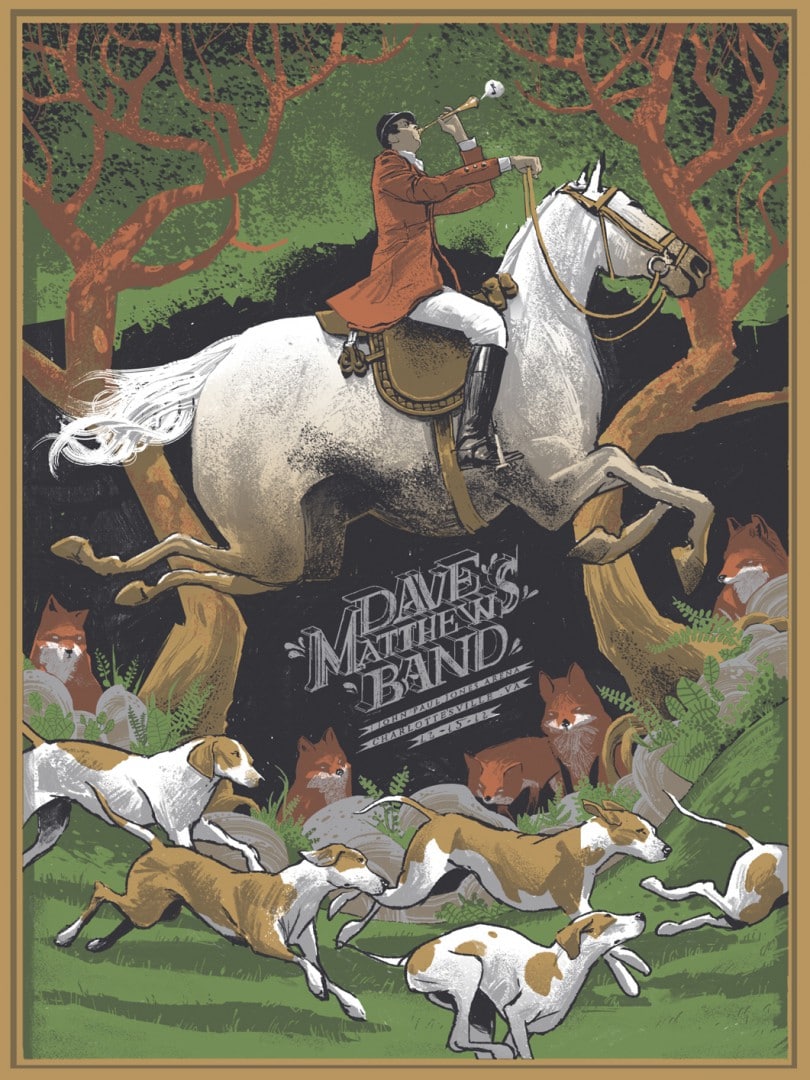 Concert poster for Dave Mathews Band by Rich Kelly