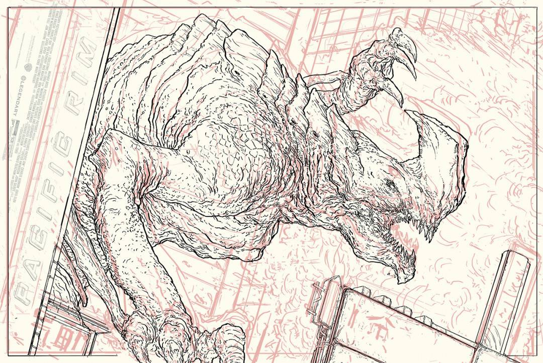 Process shot for 'Pacific Rim - Kaiju' by Ash Thorp