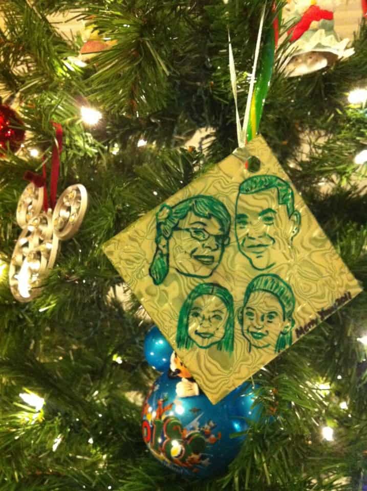 The Mackey's, in ornament form.