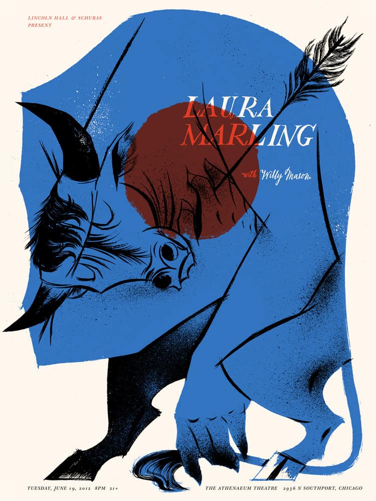 Gig poster for Laura Marling's show by Anne Benjamin