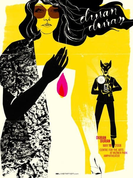 Gig poster for Duran Duran by Anne Benjamin