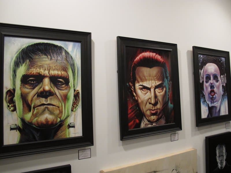 Jason Edmiston's paintings at the Mondo Gallery for the 'Universal Monsters' show. (Photo from the Austin Chronicle)