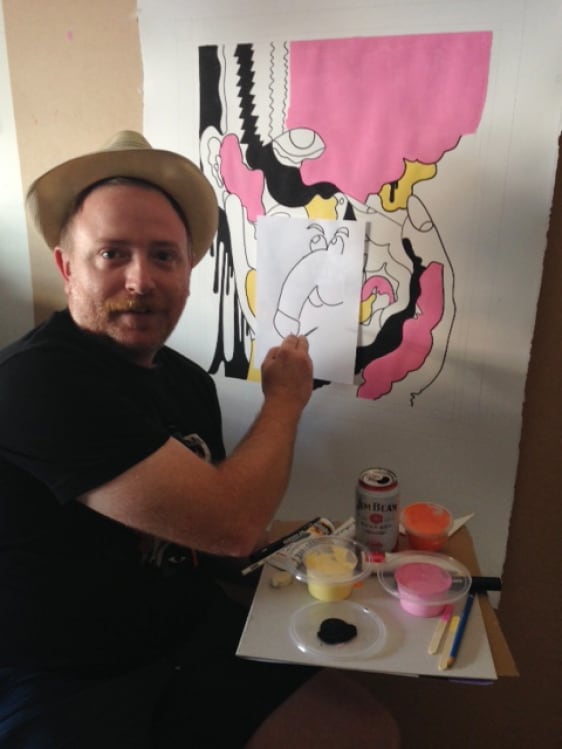 Sonny Day working on his solo show 'Sex Mission, Sex Metal Hands. Watch Out For The Cops.'