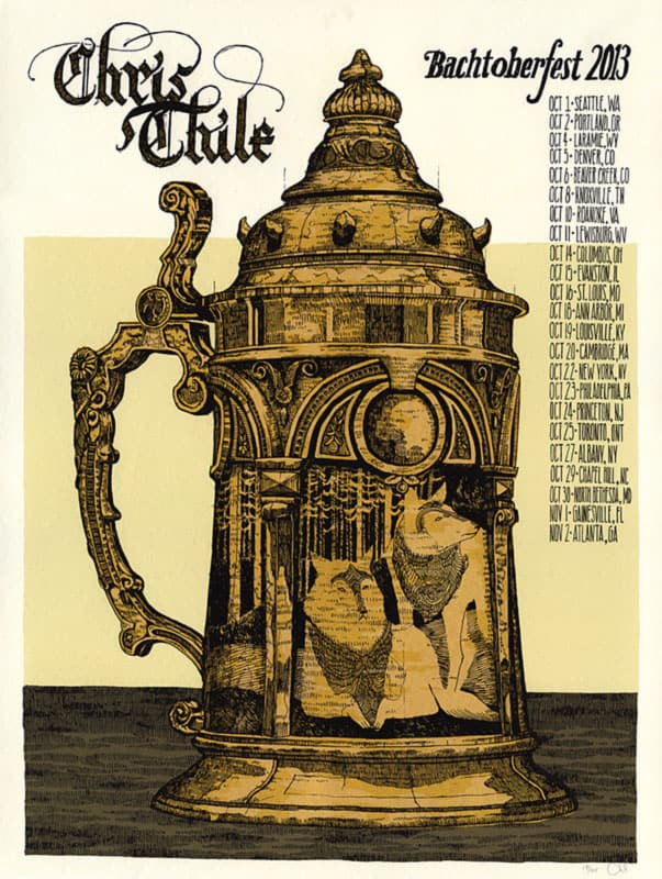 Chris Thile's Bachtoberfest 2013 tour poster by Landland