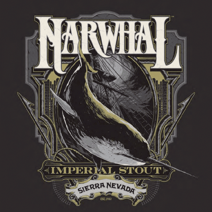 Narhwal Stout from Sierra Nevada, label designed by Ken Taylor