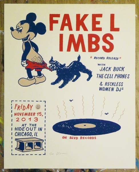 Fake Limbs gig poster by Ryan Duggan