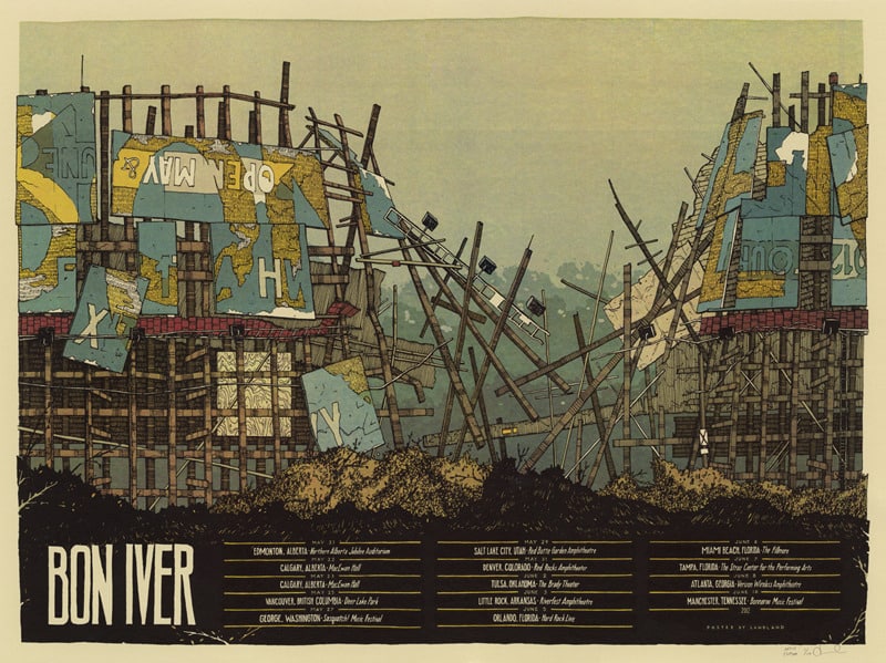 Bon Iver Summer Tour poster by Landland