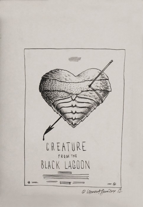 'Creature from the Black Lagoon' sketch my Laurent Durieux that appeared in Mondo's 'In Progress' show.