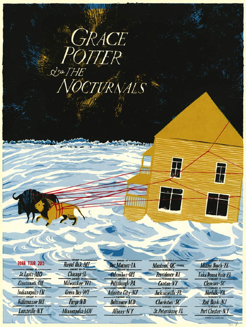 Grace Potter & The Nocturnals gig poster by Landland