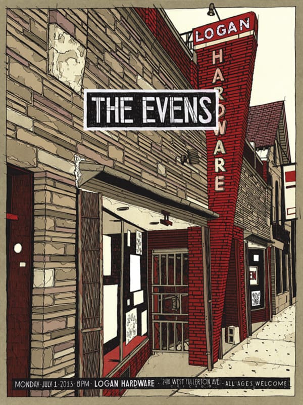 The Evens gig poster by Landland