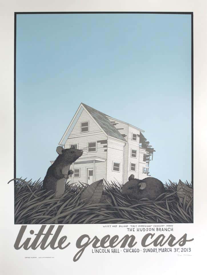 Little Green Cars gig poster by Justin Santora
