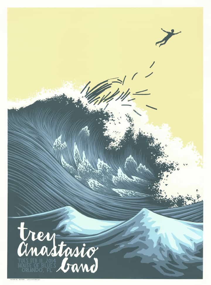 Gig poster for Trey Anastasio Band by Justin Santora