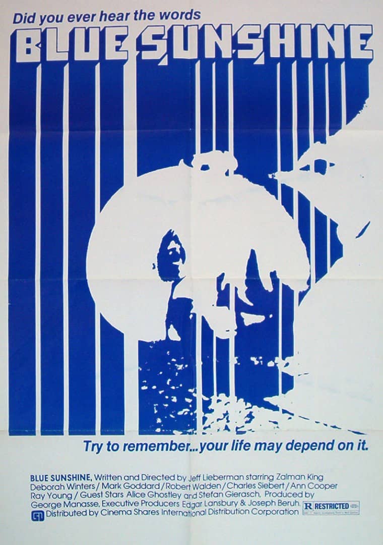Original design for the 1978 release of 'Blue Sunshine'