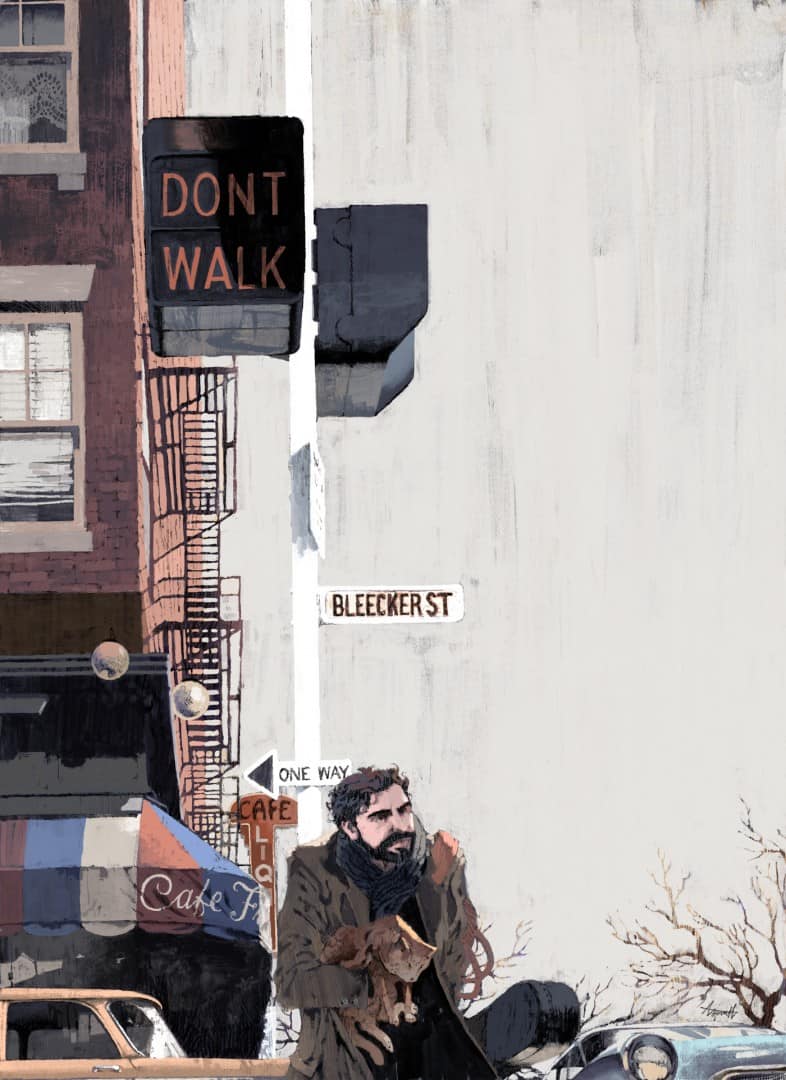 Marc Aspinall's illustration for The New Yorker's review of the Coen Brothers' film 'Inside Llewyn Davis'