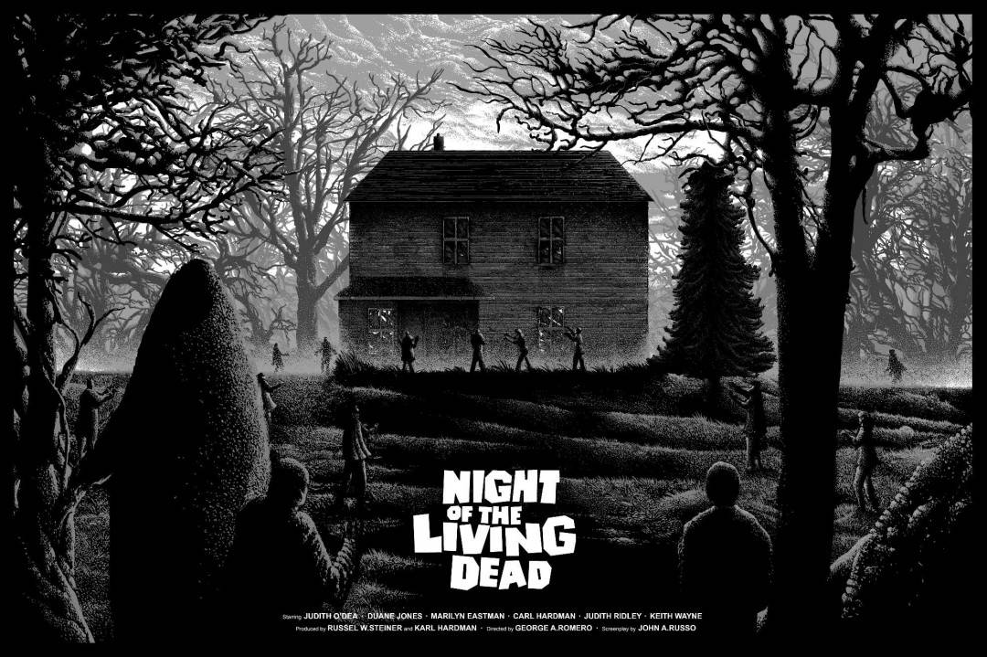 'Night of the Living Dead' black and white variant by Kilian Eng