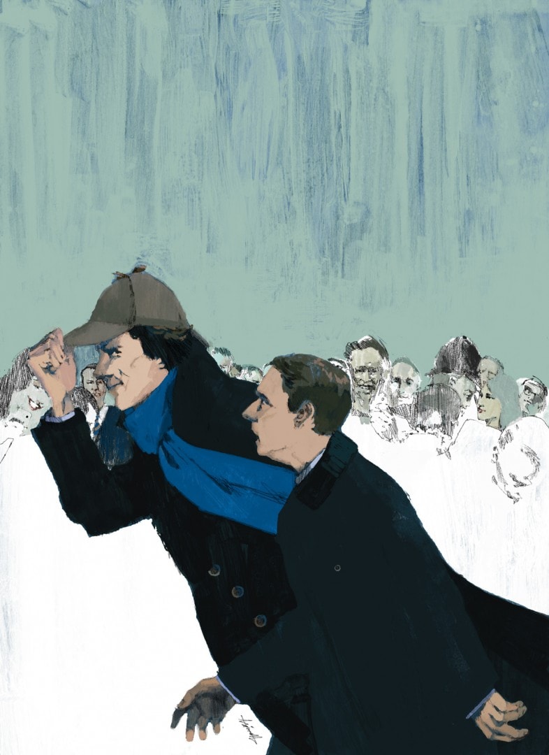 Marc Aspinall's illustration of the PBS Masterpiece show 'Sherlock' for The New Yorker