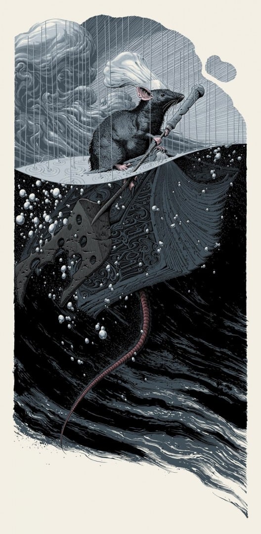 'Remy Adrift' by Aaron Horkey for the Mondo + Disney show 'Nothing's Impossible'