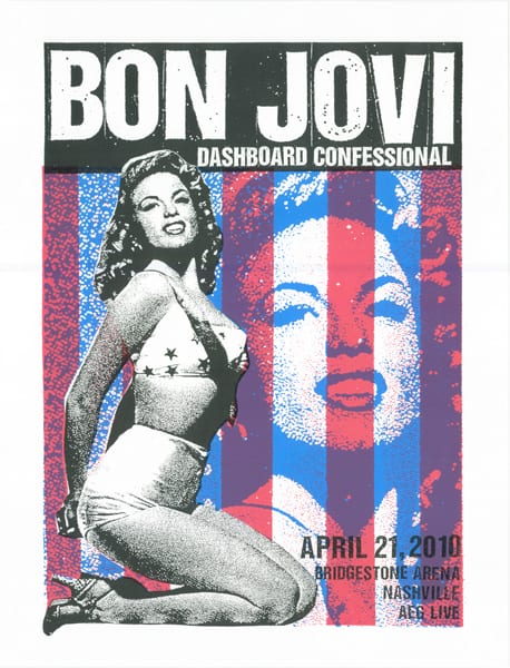 Bon Jovi gig poster by Print Mafia