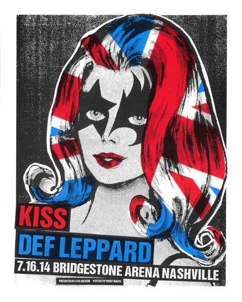 Kiss | Def Leppard gig poster by Print Mafia