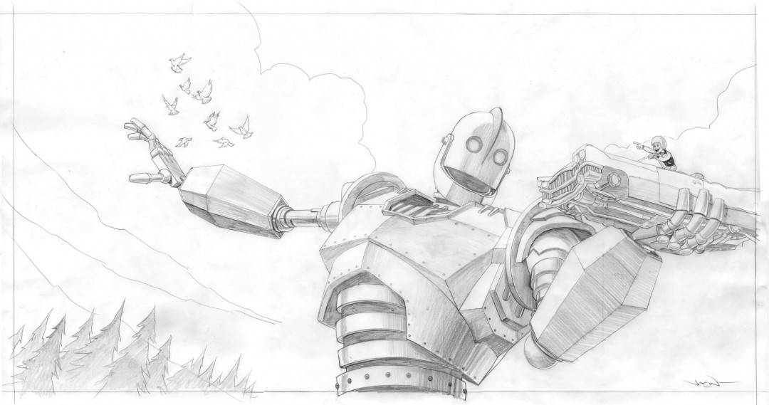 Pencil work for 'Iron Giant: Summer' by Jason Edmiston