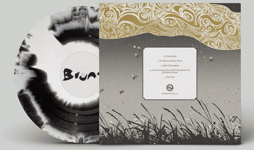 Nikita Kaun's artwork for Brunt's self-titled LP released via HeviSike Records