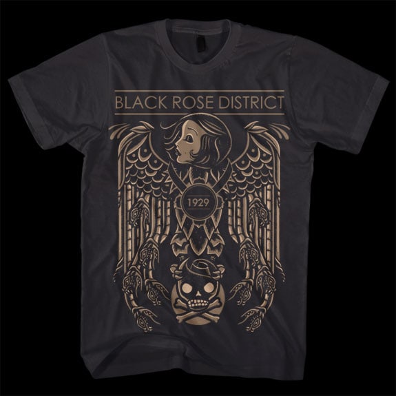 T-shirt design for Black Rose District by Dave Quiggle