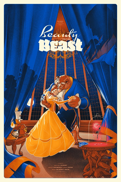 'Beauty and the Beast' by Martin Ansin for Mondo's 'Nothing's Impossible' Disney Show