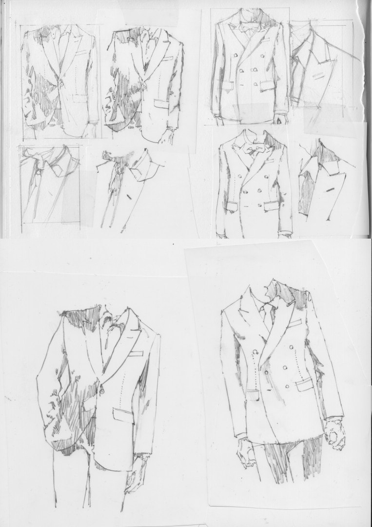 Dunhill Menswear sketches by Marc Aspinall