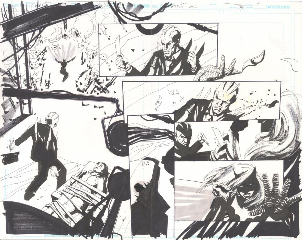 Original drawing of Detective Comics Issue #861 pages 8 and 9 by Jock available at Splash Page Art Dot Com