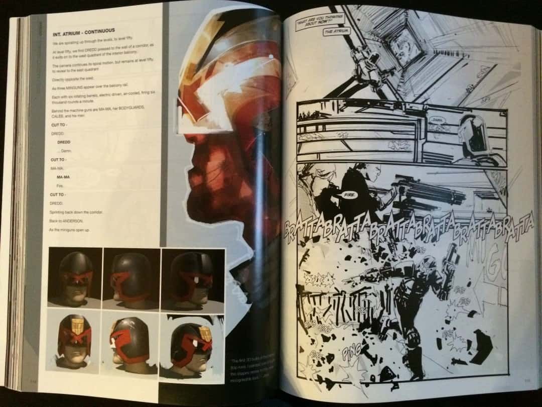 'Dredd: The Illustrated Script and Visuals' by writer Alex Garland and artist Jock released by 2000AD 