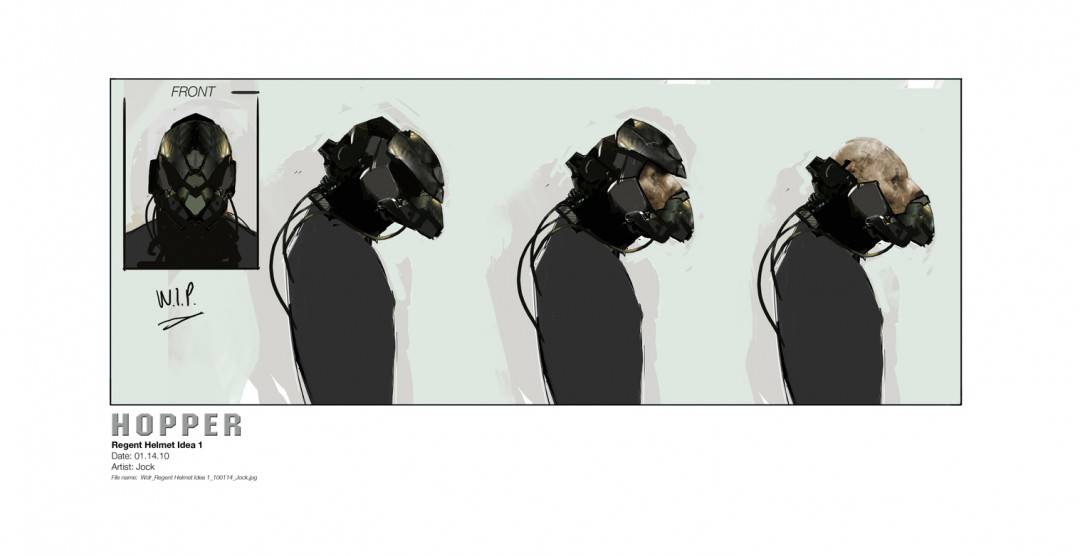 Jock's concept art 'Regent Helmet Idea' for the Universal Pictures film 'Battleship.'