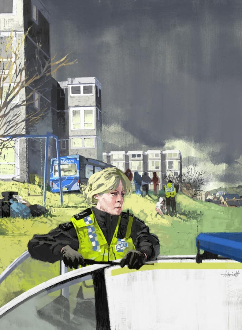 Marc Aspinall's illustration for the BBC crime drama 'Happy Valley' for The New Yorker