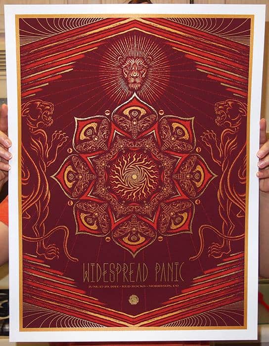 Widespread Panic gig poster for their Red Rocks performance by Todd Slater