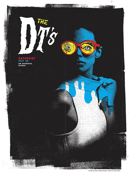 gig poster for a DTs performance by Derek Vander Griend